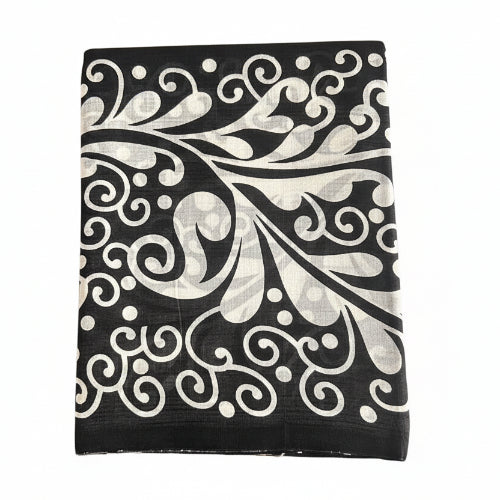 Light Pink and Black Pure Silk