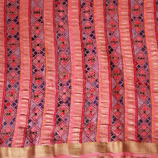 Pure Mysore crepe Pink -Fusion