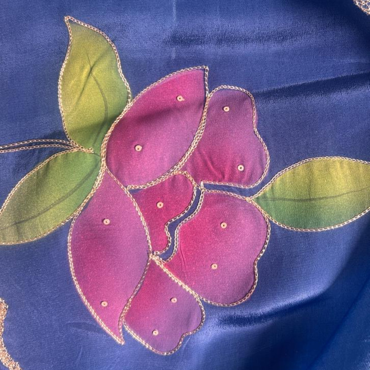 Classic Organza Saree - Dark Blue