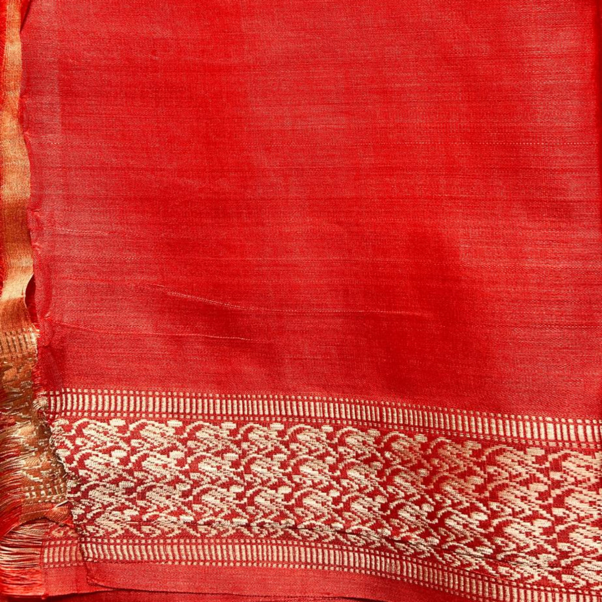 Pure Tussar Silk -Reddish Orange tone