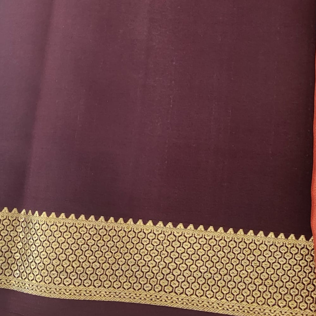 Pure Mysore crepe silk - Half and Half checks
