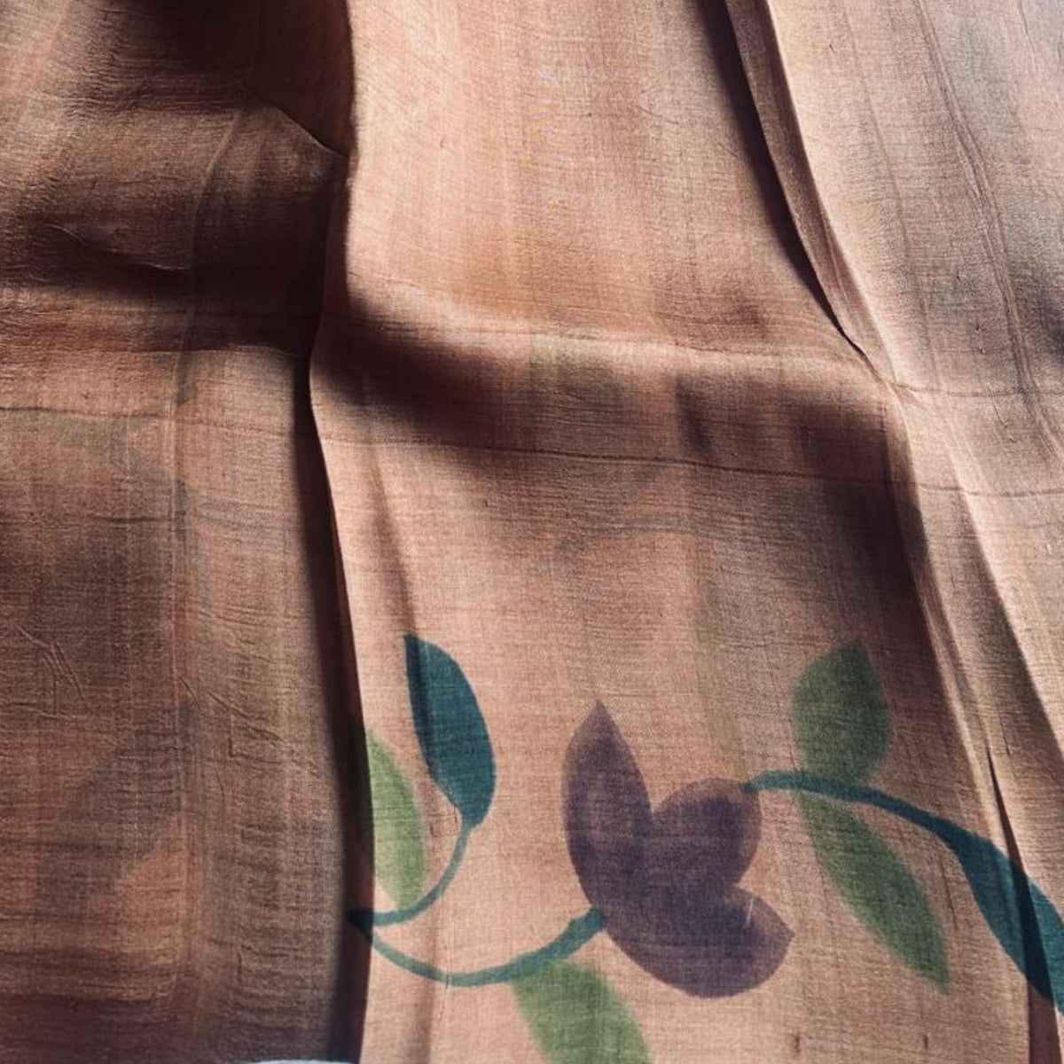 Pure Tussar Silk Saree - Light Brown