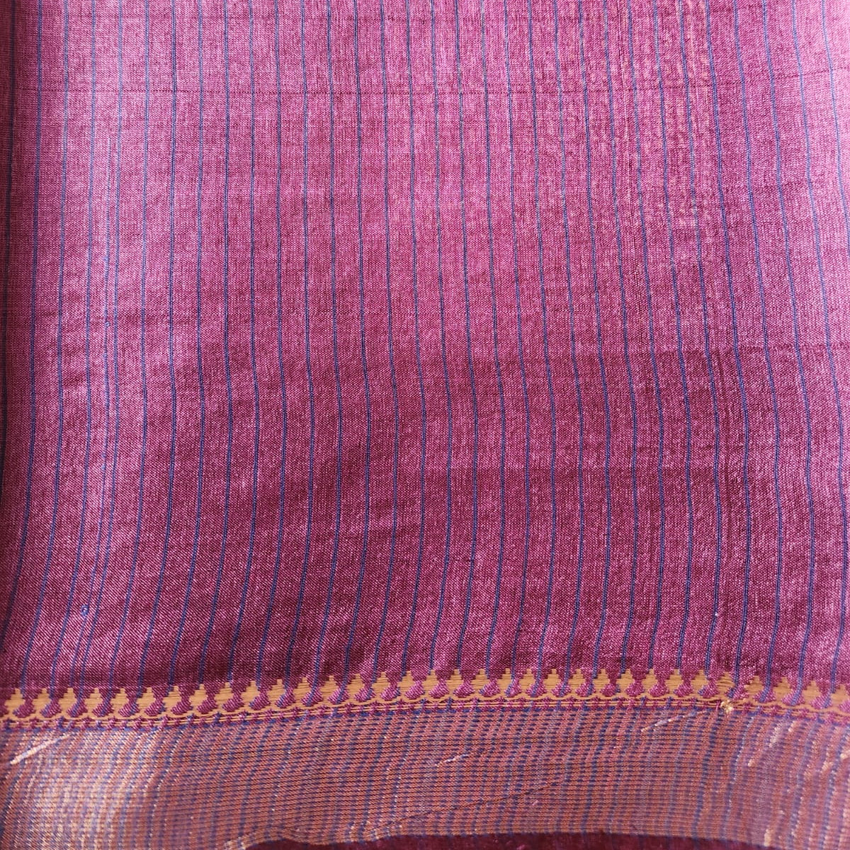 Pure Tussar Silk - Brown Purple shade