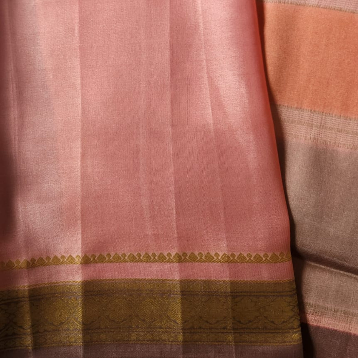 Pure Mysore Crepe Silk -Peach