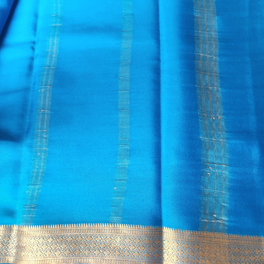 Pure Mysore crepe Silk-Turquoise Blue