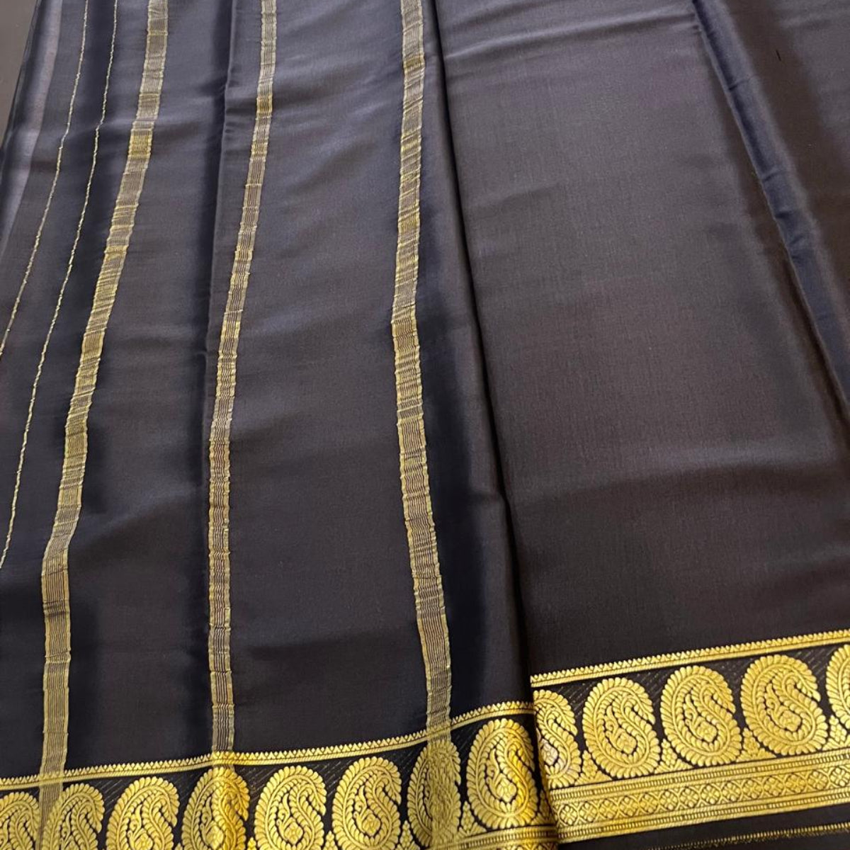 Pure Mysore Crepe Silk- Black