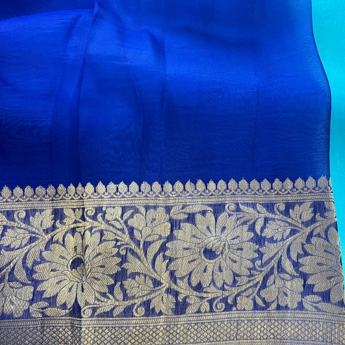 Pure Kora Banarasi - Blue