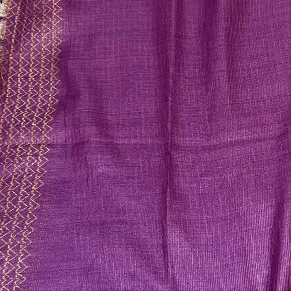 Pure Handwoven Tussar Silk Saree- Lilac