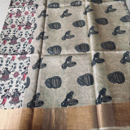 Pure Tussar Silk Saree - Soft Ivory