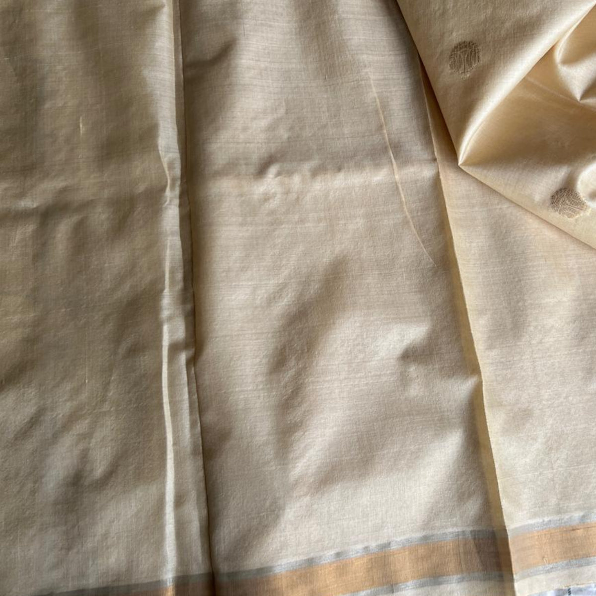 Pure Tussar Silk Saree - Ivory