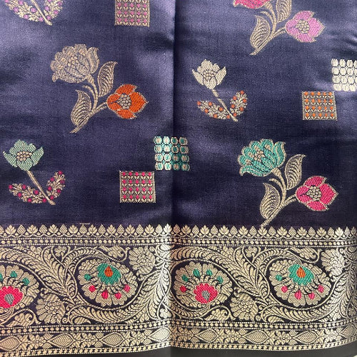 Royal navy blue Pure Mulberry Silk