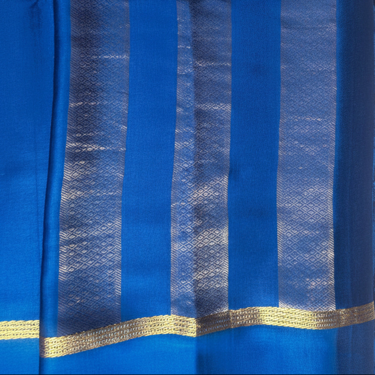 Pure Mysore Crepe Handloom Silk - Classic Blue