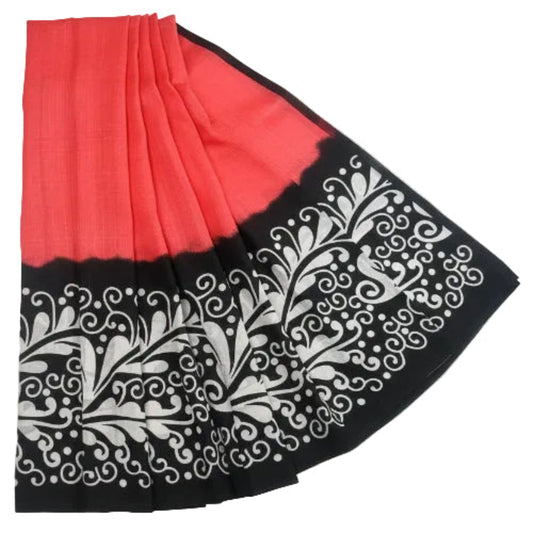 Light Pink and Black Pure Silk