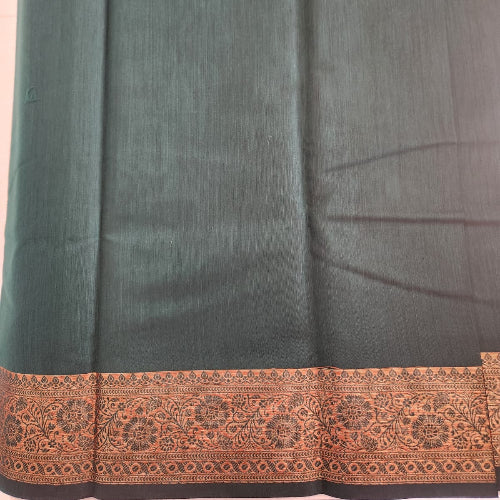 Deep Green Semi Eri Silk