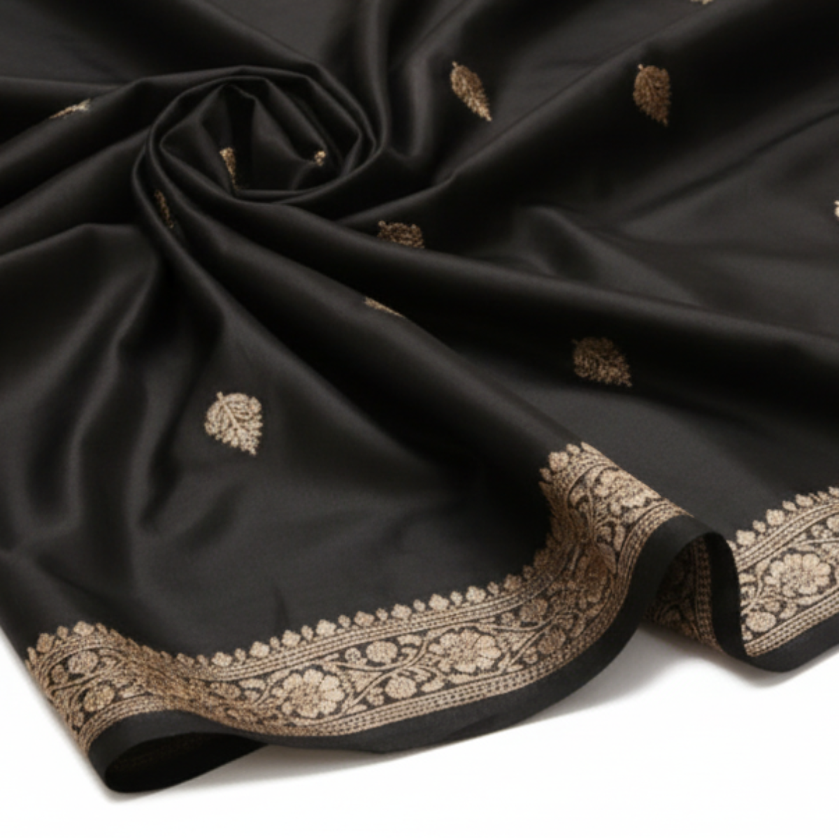 Black Mashru Silk