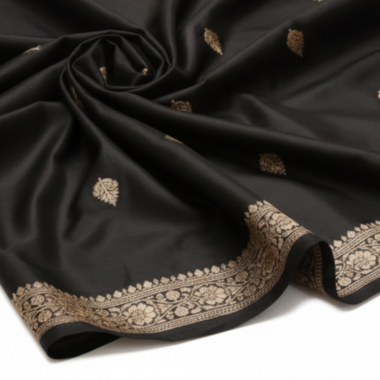 Black Mashru Silk
