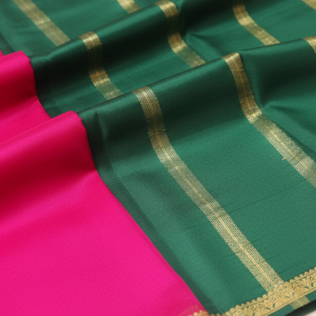 Pure Mysore Crepe Silk Fragrance - Rani pink