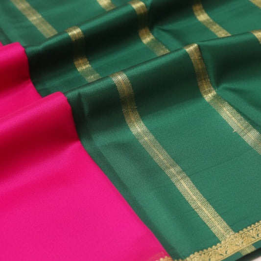 Pure Mysore Crepe Silk Fragrance - Rani pink