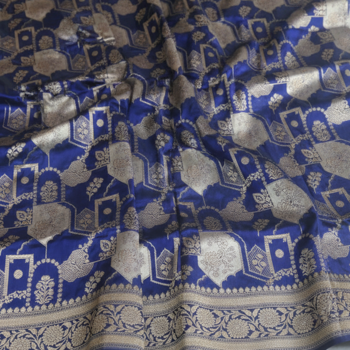 Pure Banarasi Khatan Silk Saree - Royal Blue