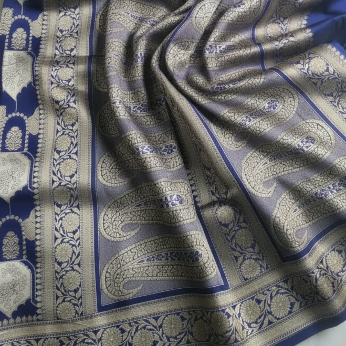 Pure Banarasi Khatan Silk Saree - Royal Blue