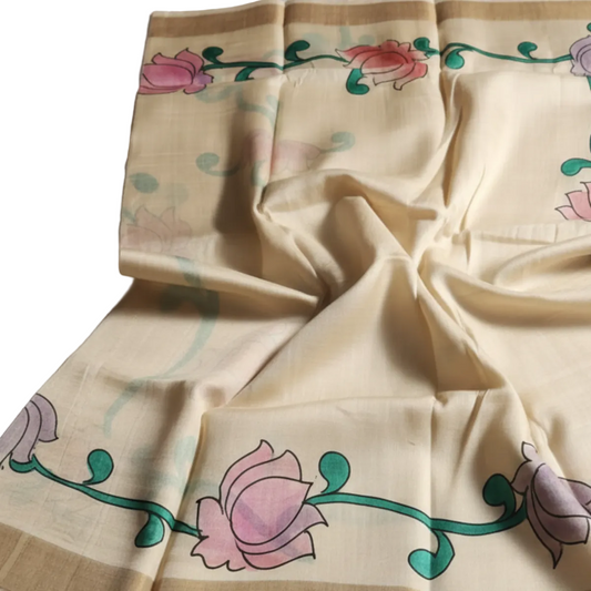 Pure Tussar silk - off white