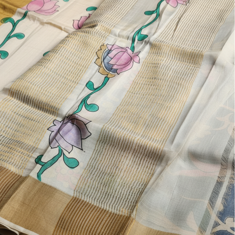 Pure Tussar silk - off white