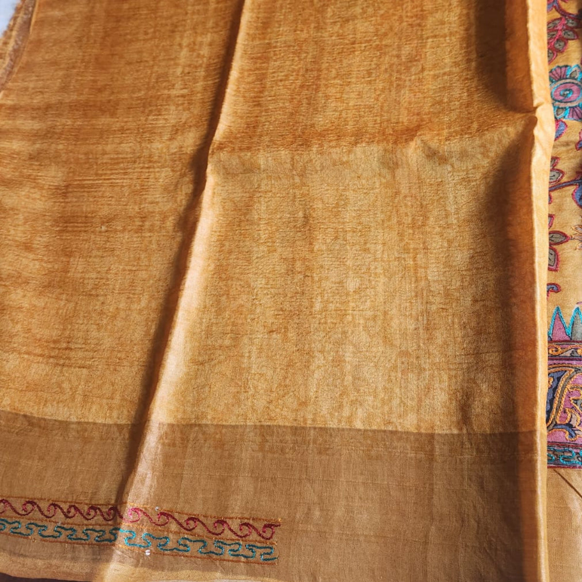 Pure Tussar Silk- Yellow