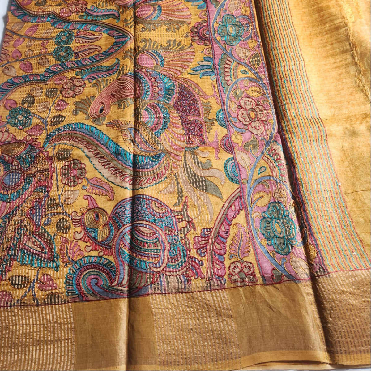 Pure Tussar Silk- Yellow