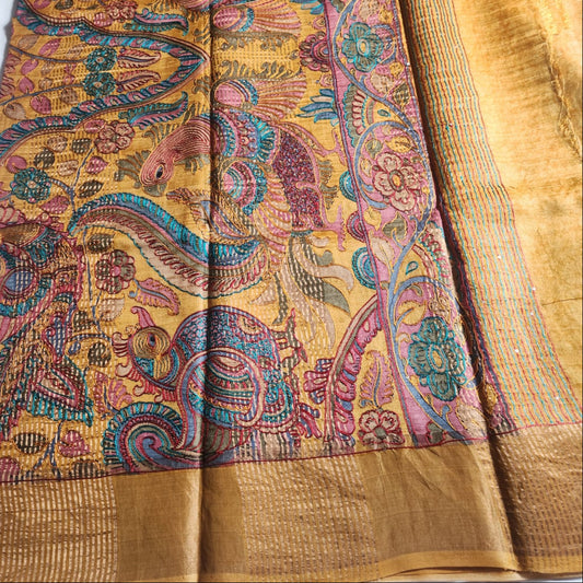Pure Tussar Silk- Yellow