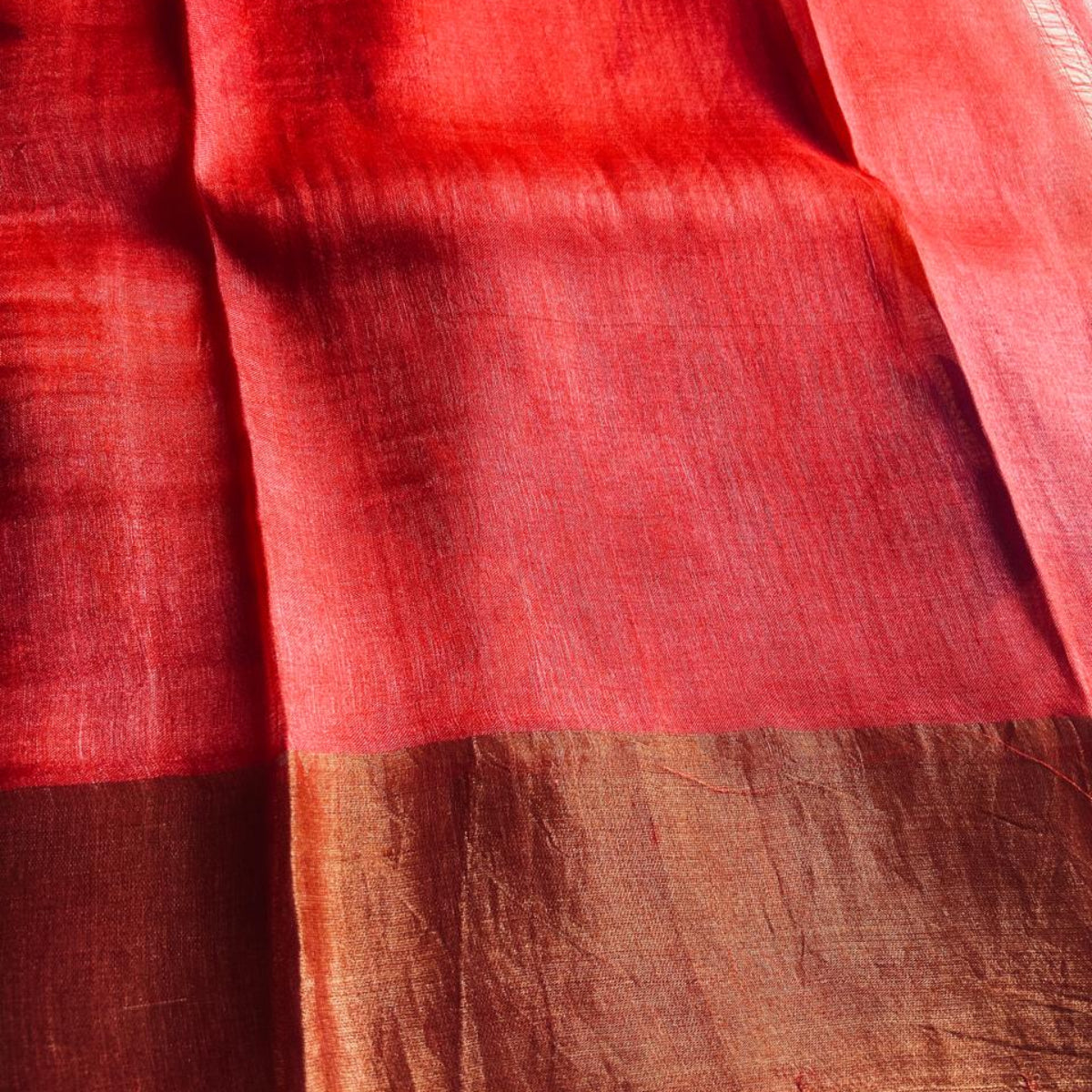 Pure Tussar Silk - Maroon Red