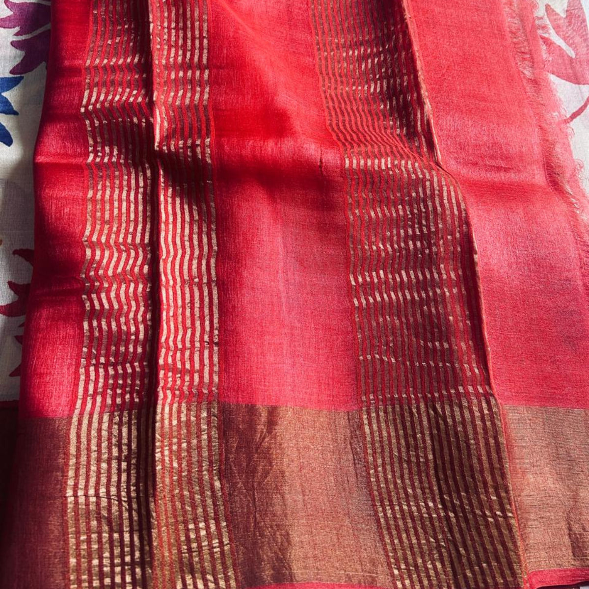 Pure Tussar Silk - Maroon Red