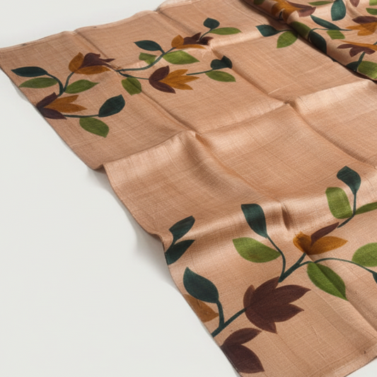 Pure Tussar Silk Saree - Light Brown