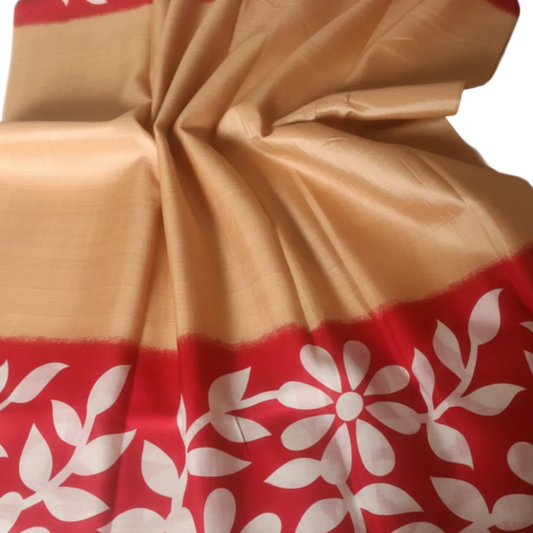 Pure Silk Floral - Warm Beige