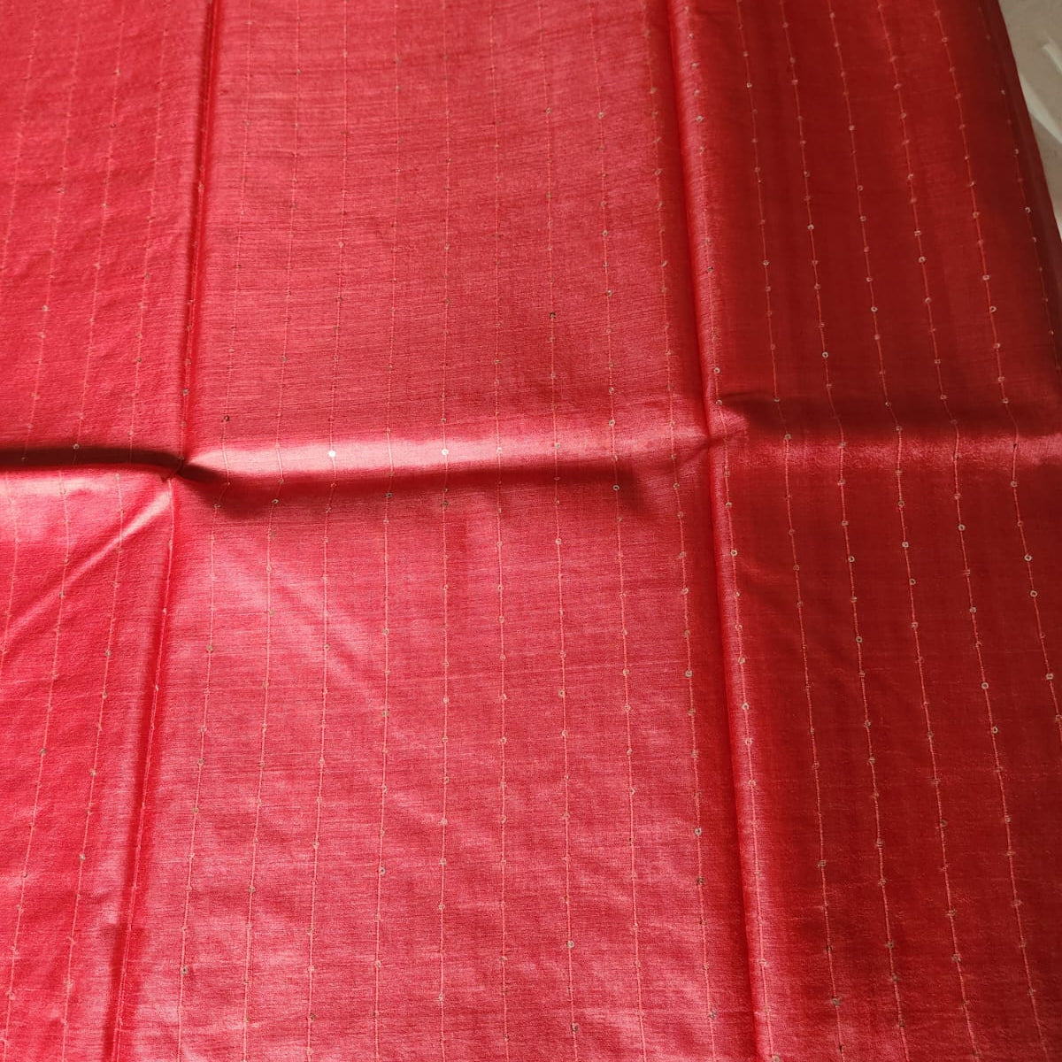 Pure Tussar Silk Sequence - reddish pink tone