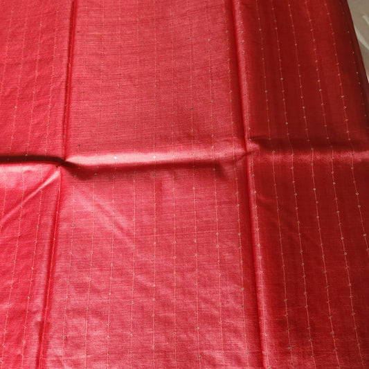 Pure Tussar Silk Sequence - reddish pink tone