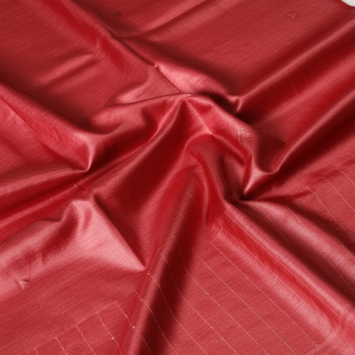 Pure Tussar Silk Sequence - reddish pink tone