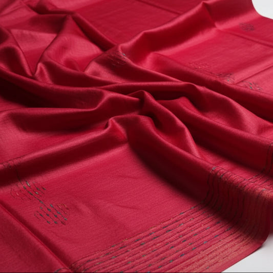 Pure Tussar silk - Dark Pink