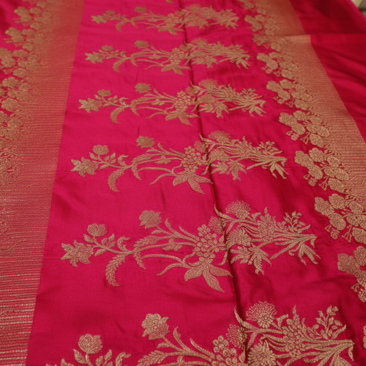 Semi Mashru Silk- Dark Pink