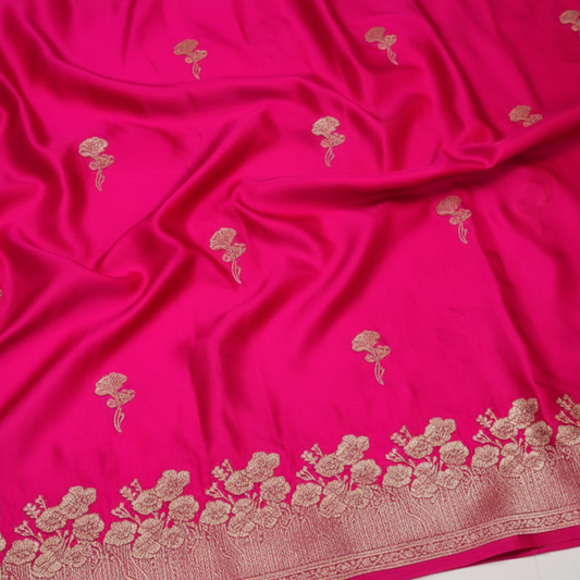 Semi Mashru Silk- Dark Pink