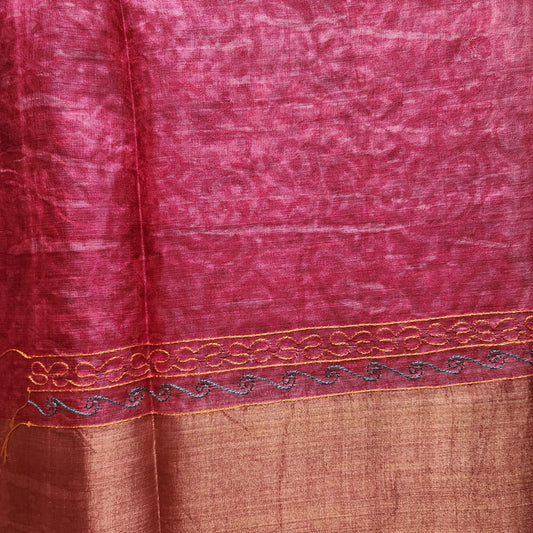 Pure Tussar Silk - Navy Blue
