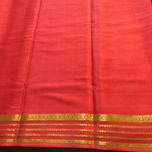 Pure Mysore Crepe silk - Warm Reddish orange