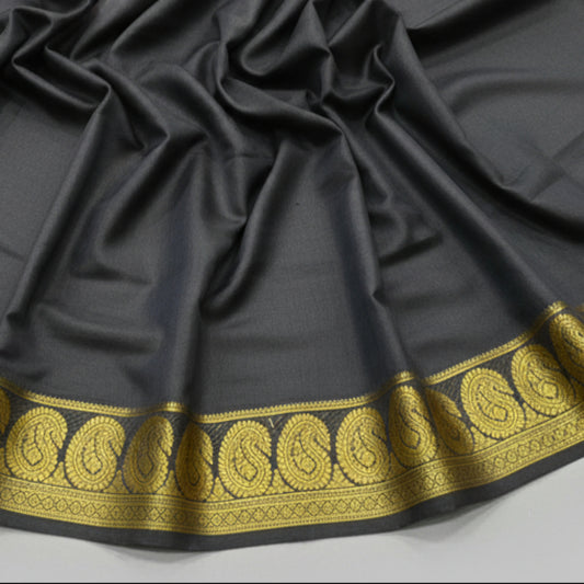 Pure Mysore Crepe Silk- Black
