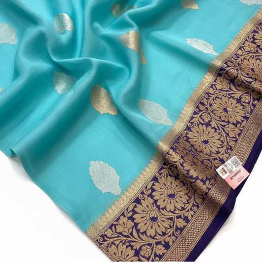 Pure Kora Banarasi - Blue