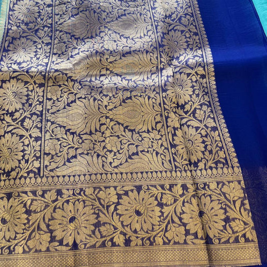 Pure Kora Banarasi - Blue