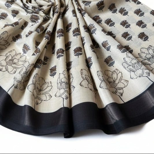 Pure Tussar Silk Saree - Floral