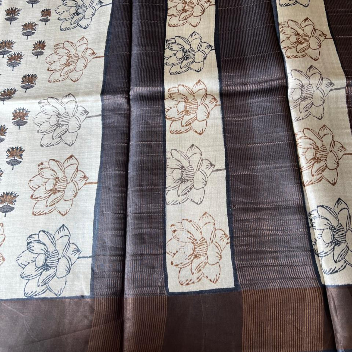 Pure Tussar Silk Saree - Floral