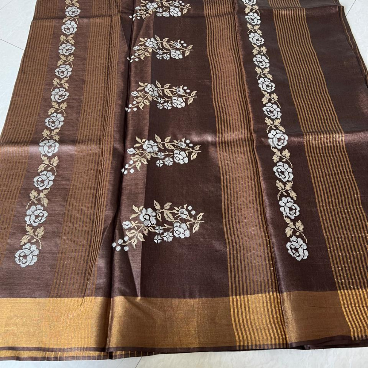 Pure Tussar  Silk - Brown