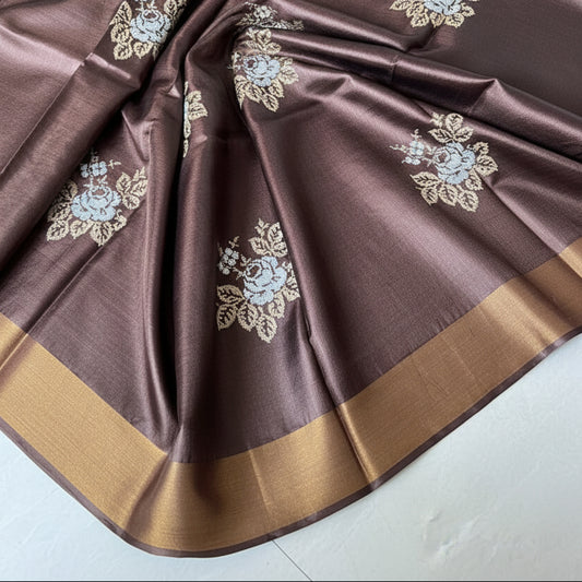 Pure Tussar  Silk - Brown