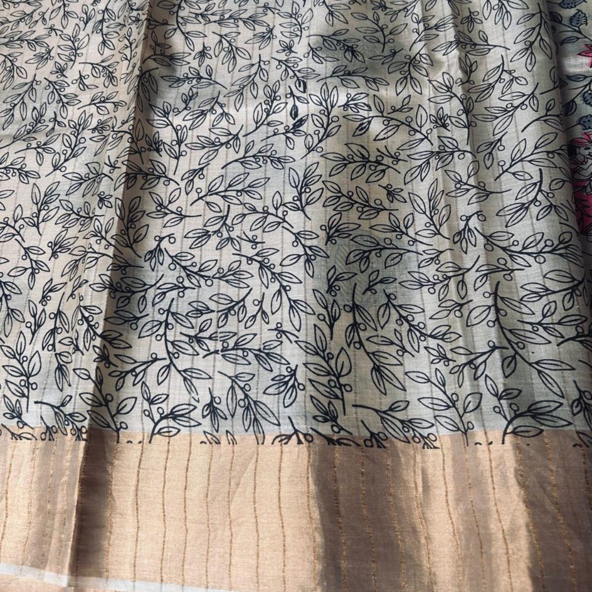 Pure Tussar Silk Saree - Soft Ivory