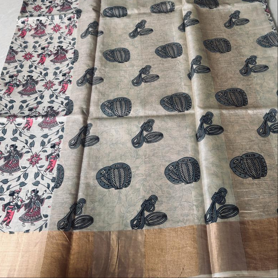 Pure Tussar Silk Saree - Soft Ivory
